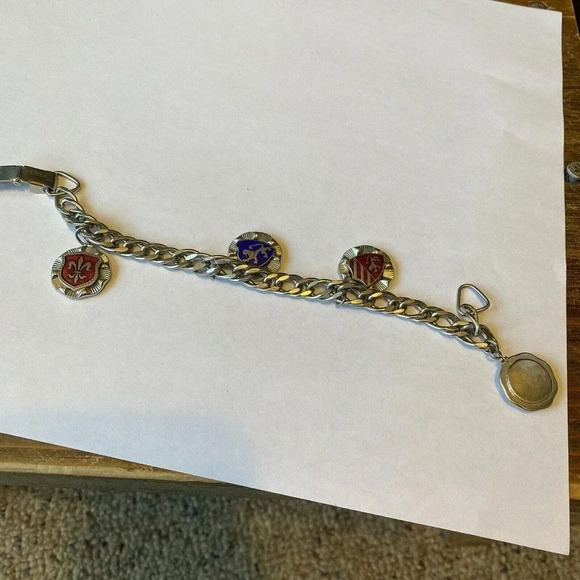 VTG Maxama Silver Tone Charm Chain Bracelet 7” Loins Singhars Tassels - Picture 4 of 8